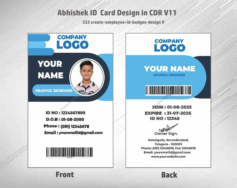 4/6 CorelDraw 11 Printable ID Card Design Templates | 100 Editable Designs India