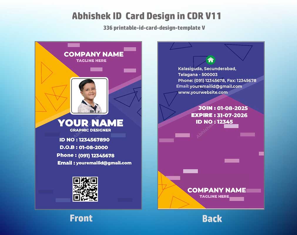 4/6 CorelDraw 11 Printable ID Card Design Templates | 100 Editable Designs India