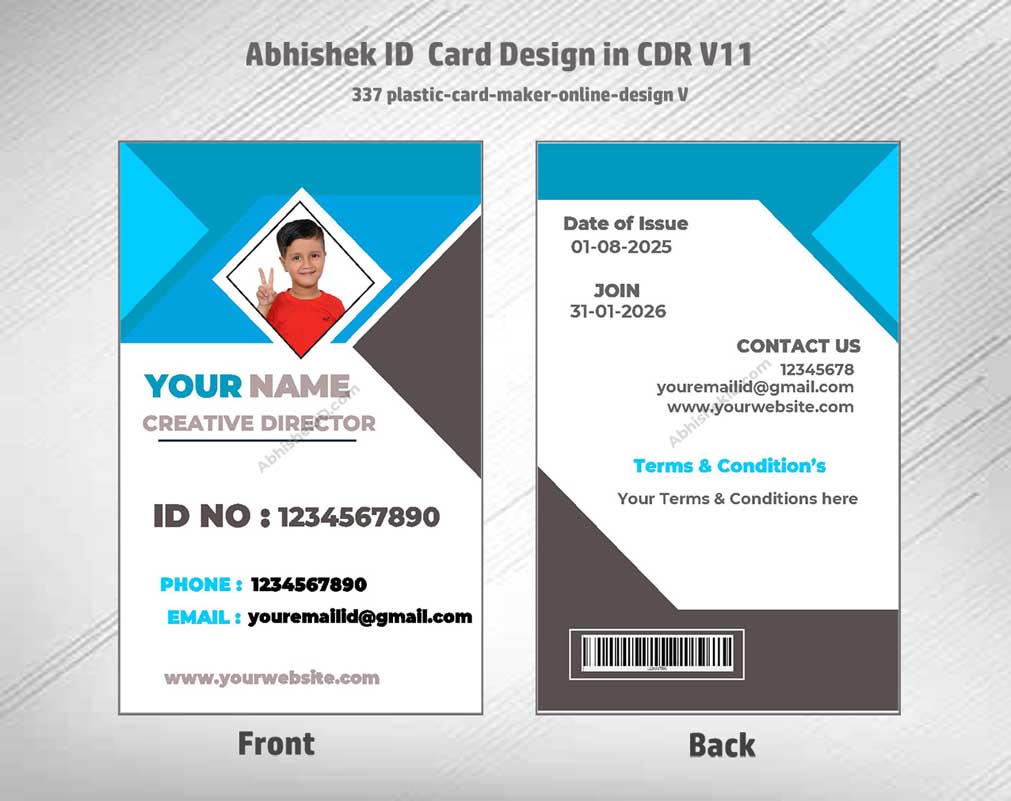4/6 CorelDraw 11 Printable ID Card Design Templates | 100 Editable Designs India