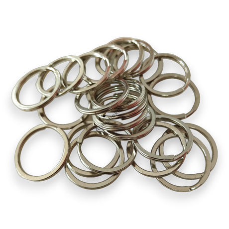 33mm Silver Round Key Rings for organizing Keys, Metal Chrome Keychain Rings Keyring