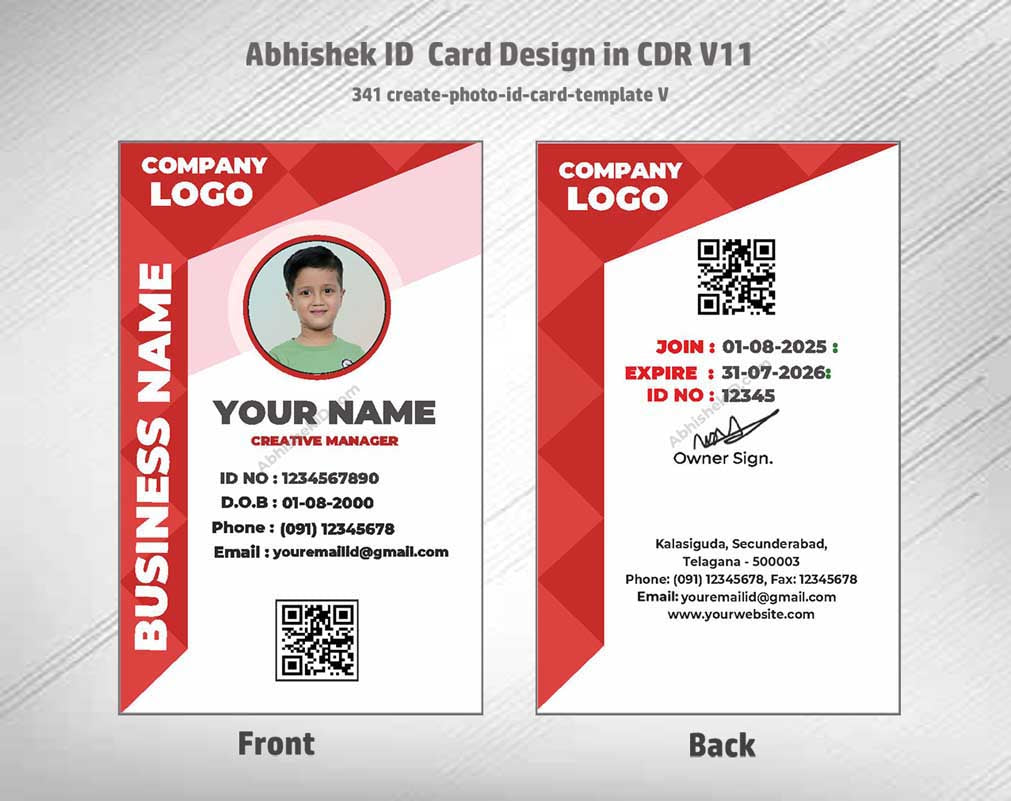 4/6 CorelDraw 11 Printable ID Card Design Templates | 100 Editable Designs India