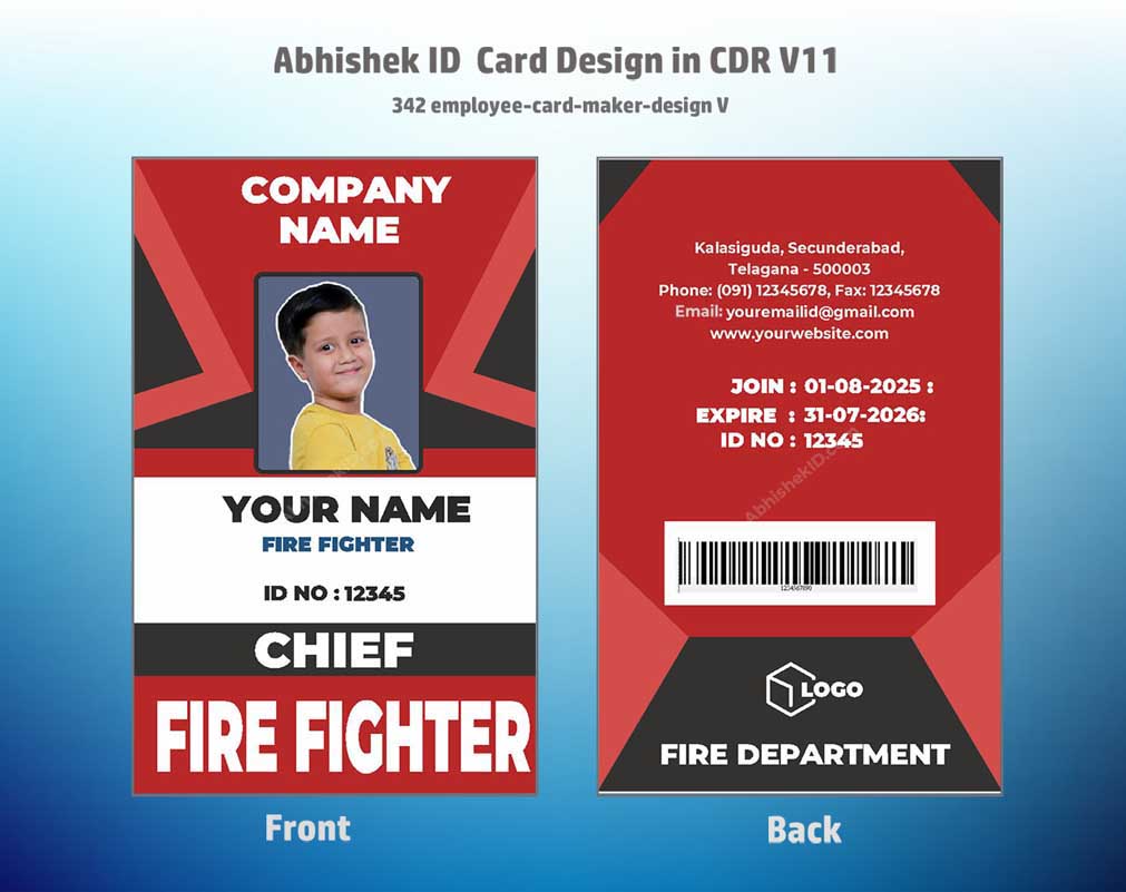 4/6 CorelDraw 11 Printable ID Card Design Templates | 100 Editable Designs India