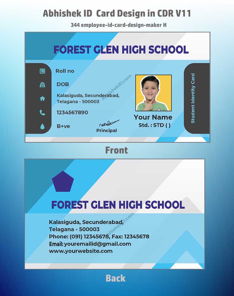4/6 CorelDraw 11 Printable ID Card Design Templates | 100 Editable Designs India