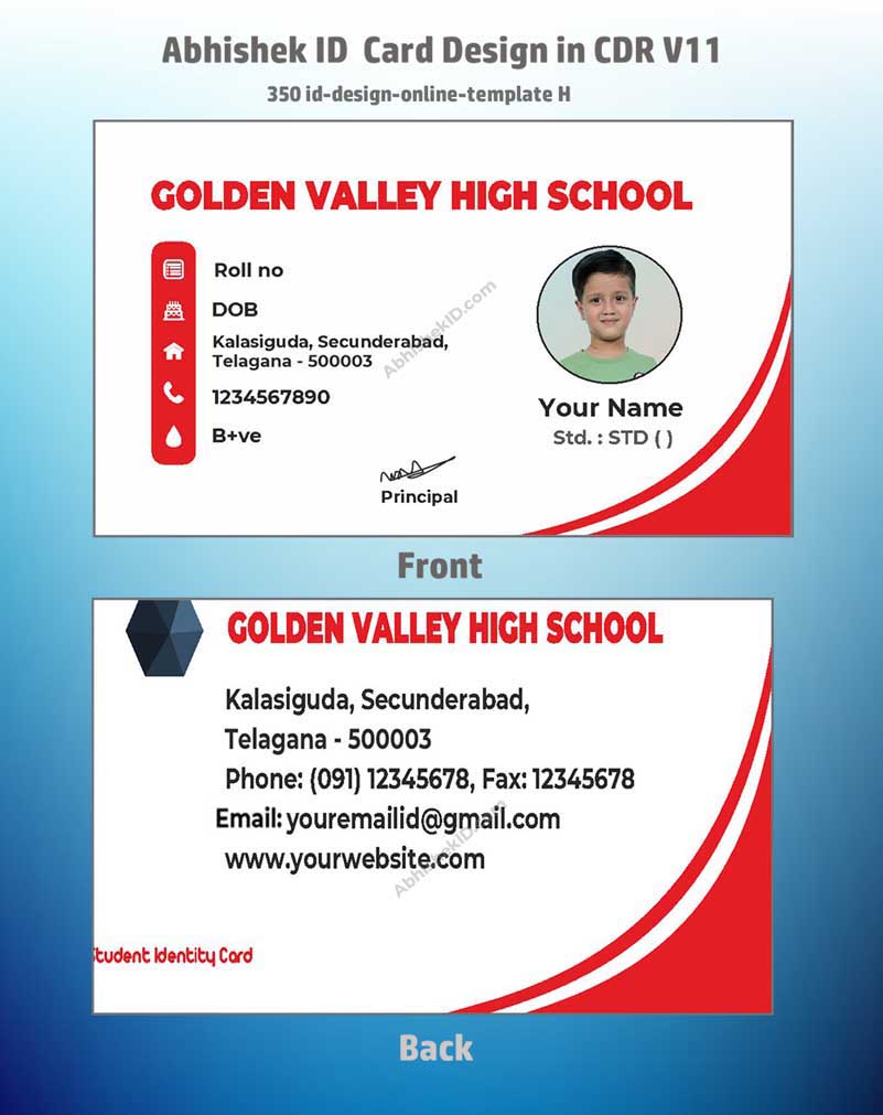 4/6 CorelDraw 11 Printable ID Card Design Templates | 100 Editable Designs India
