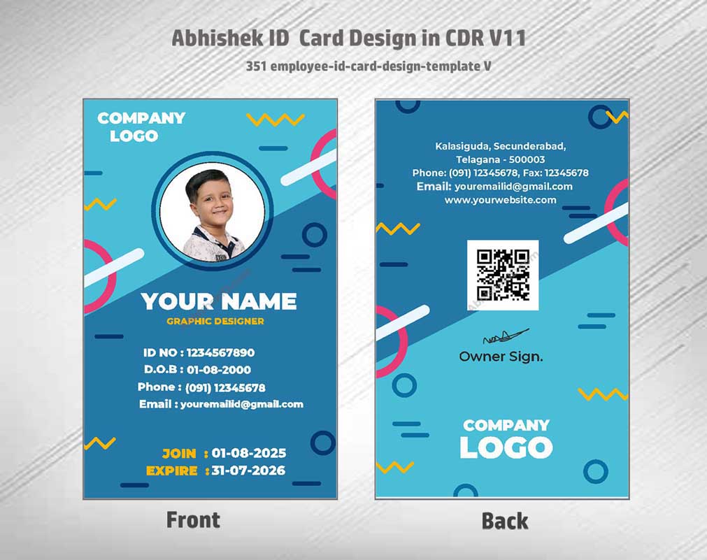 4/6 CorelDraw 11 Printable ID Card Design Templates | 100 Editable Designs India