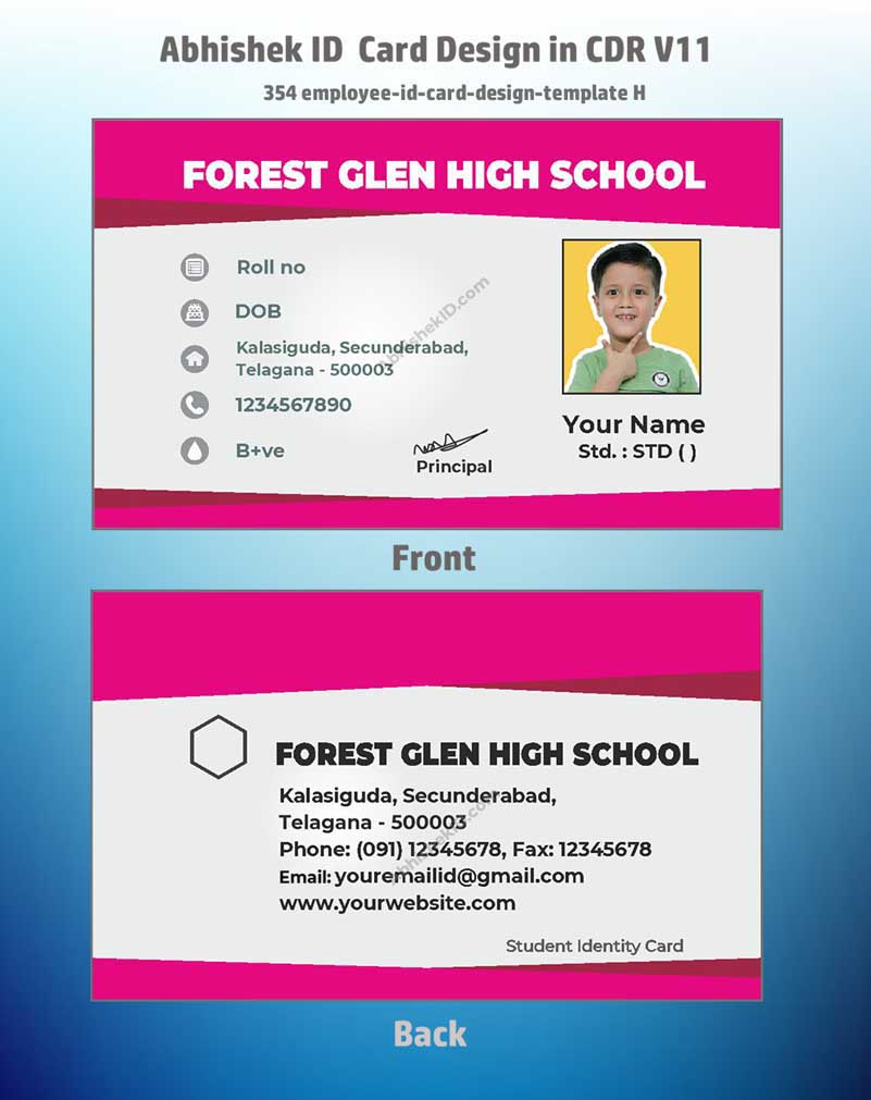 4/6 CorelDraw 11 Printable ID Card Design Templates | 100 Editable Designs India