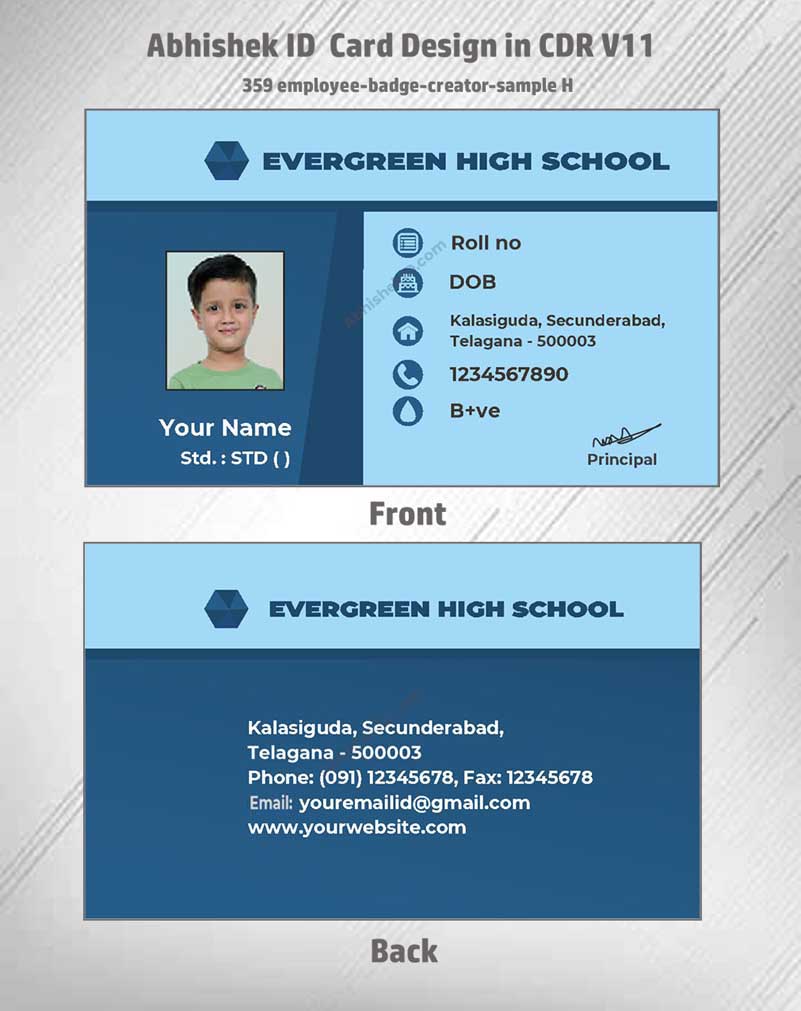 4/6 CorelDraw 11 Printable ID Card Design Templates | 100 Editable Designs India