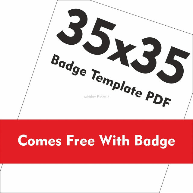 Badge Making Template.pdf 35x35 mm Badge Template PDF File - Digital Download – Abhishek Products