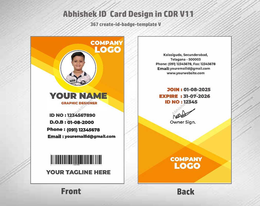 4/6 CorelDraw 11 Printable ID Card Design Templates | 100 Editable Designs India