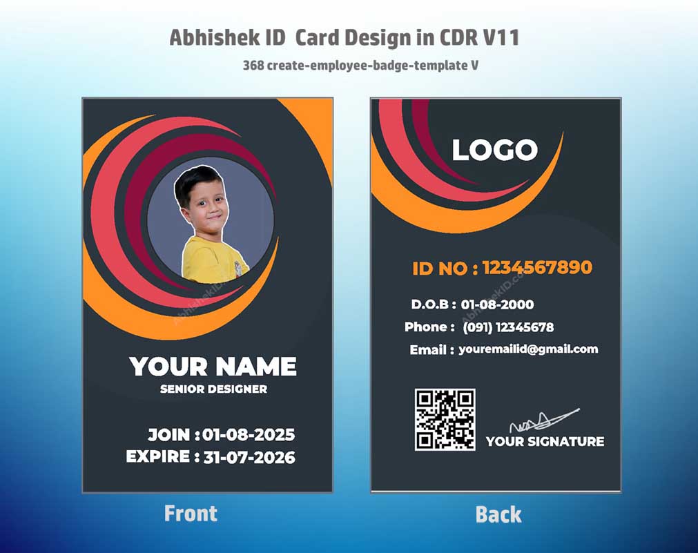 4/6 CorelDraw 11 Printable ID Card Design Templates | 100 Editable Designs India