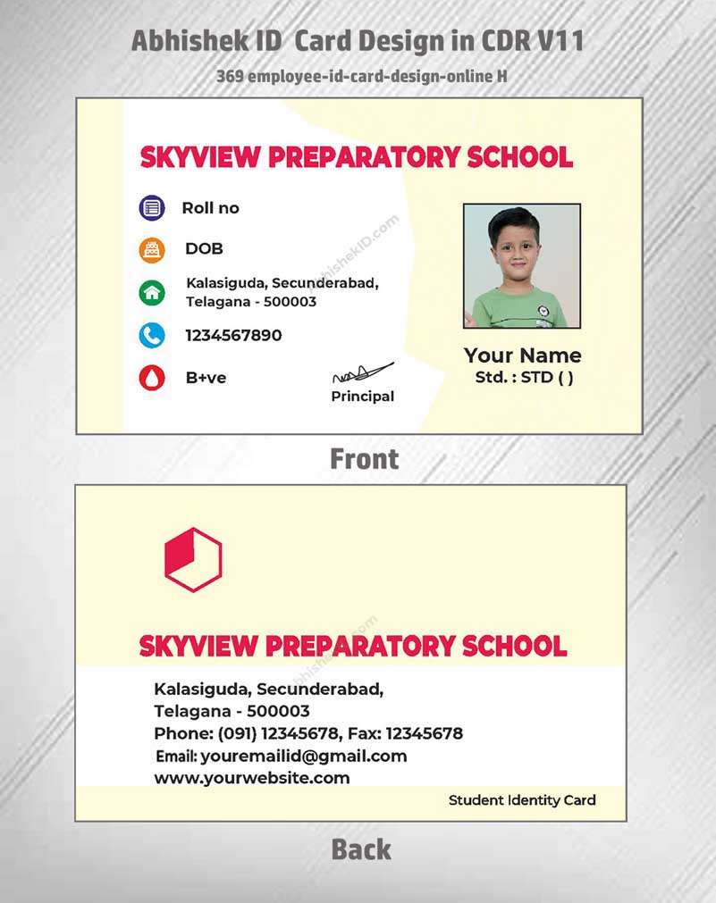 4/6 CorelDraw 11 Printable ID Card Design Templates | 100 Editable Designs India