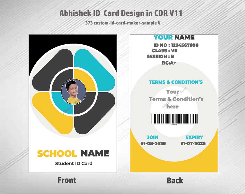 4/6 CorelDraw 11 Printable ID Card Design Templates | 100 Editable Designs India
