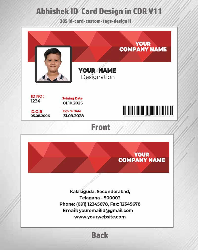 4/8 CorelDraw 11 Printable ID Card Design Templates | 100 Editable Designs India