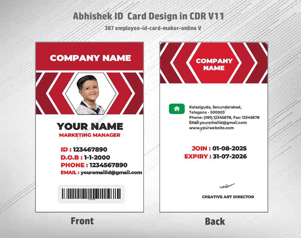 4/6 CorelDraw 11 Printable ID Card Design Templates | 100 Editable Designs India