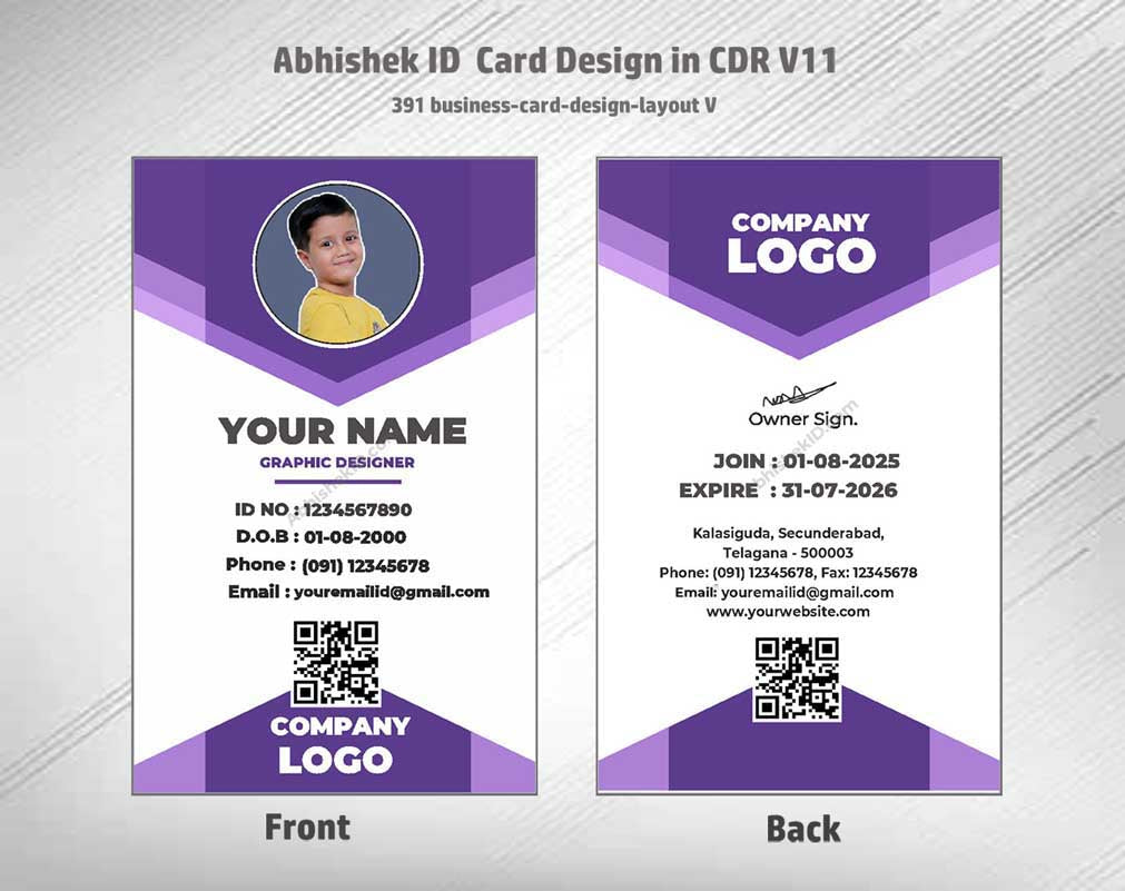 4/6 CorelDraw 11 Printable ID Card Design Templates | 100 Editable Designs India