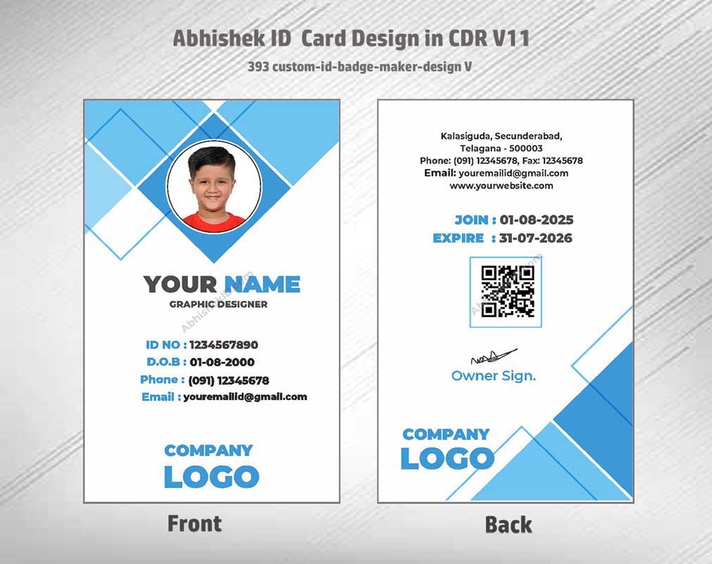 4/6 CorelDraw 11 Printable ID Card Design Templates | 100 Editable Designs India