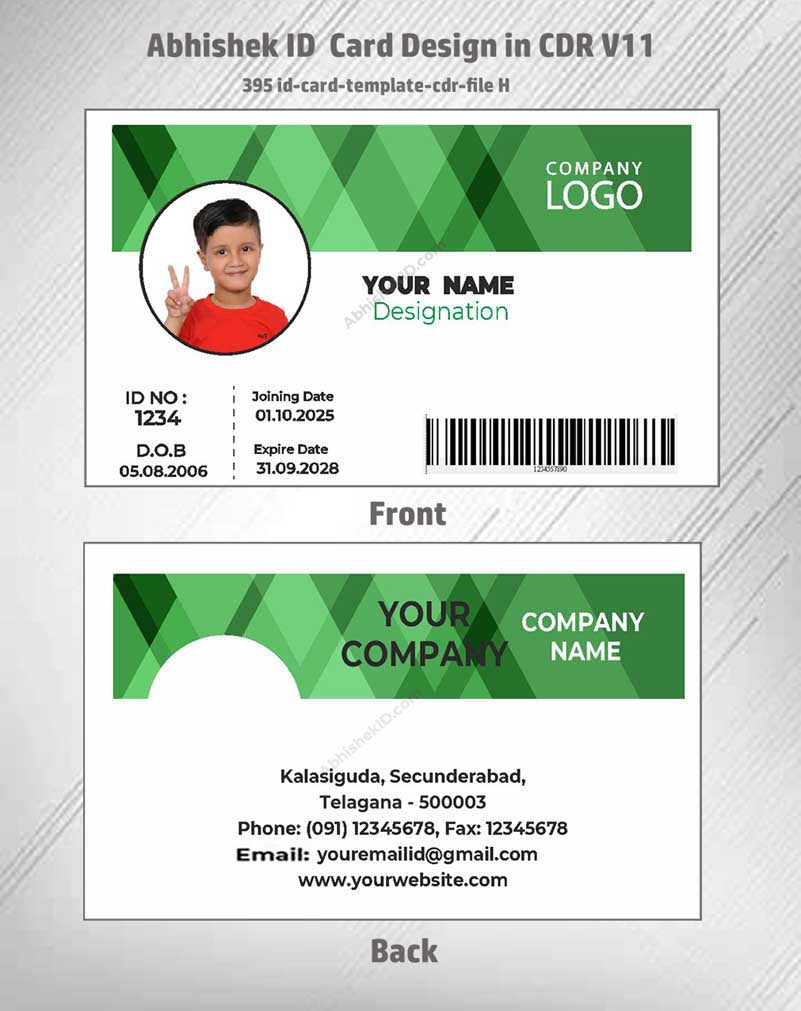 4/6 CorelDraw 11 Printable ID Card Design Templates | 100 Editable Designs India