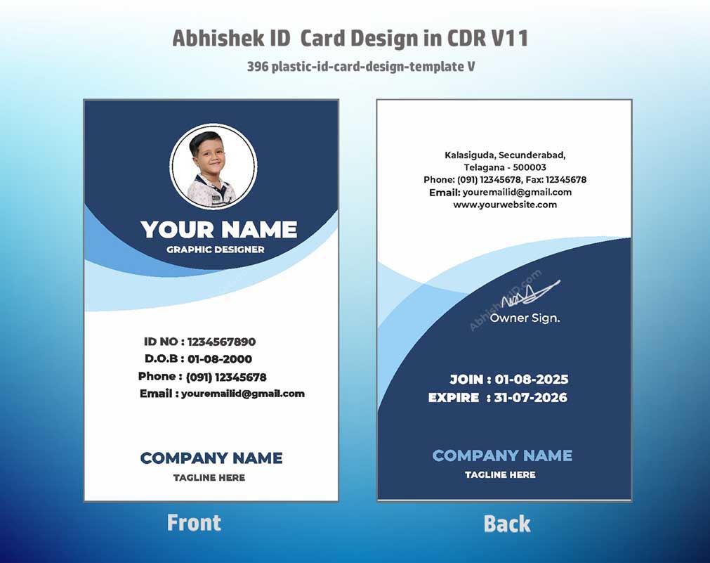 4/6 CorelDraw 11 Printable ID Card Design Templates | 100 Editable Designs India