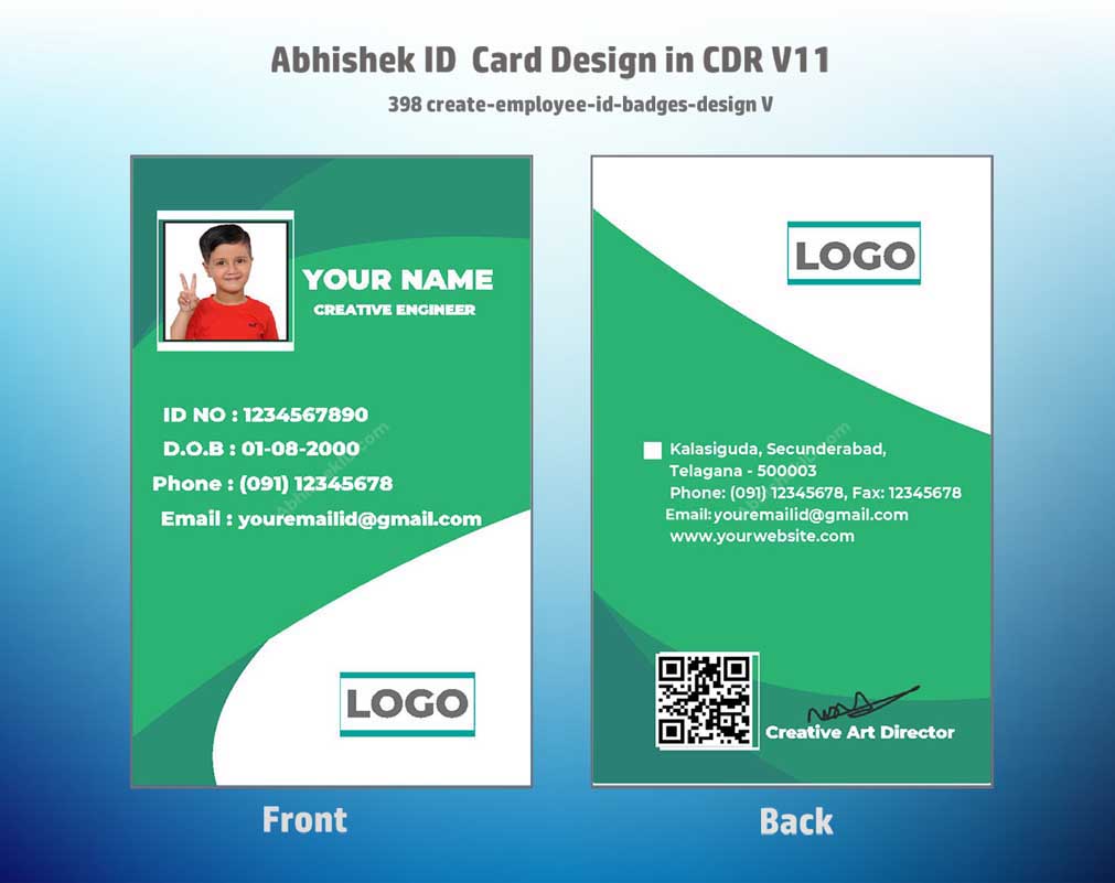 4/6 CorelDraw 11 Printable ID Card Design Templates | 100 Editable Designs India