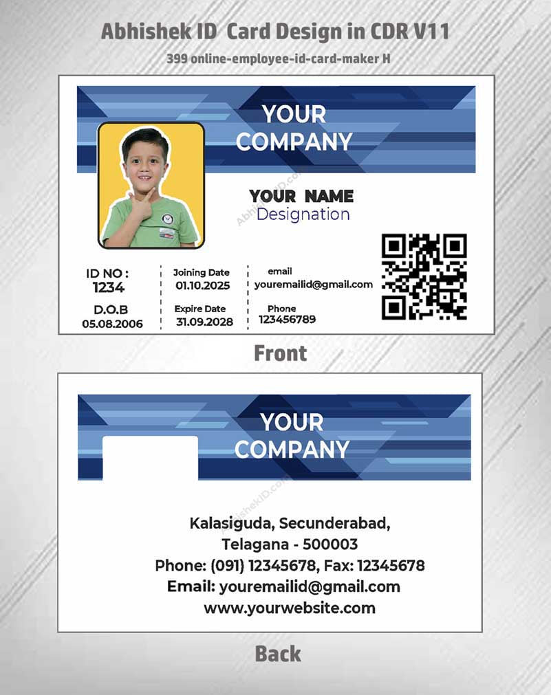 4/6 CorelDraw 11 Printable ID Card Design Templates | 100 Editable Designs India