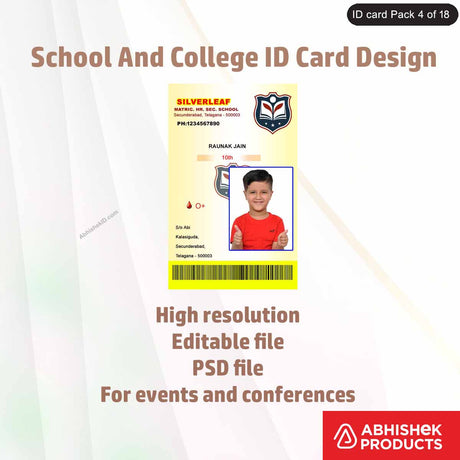 PSD design for designing ID cards, fully customizable and professional