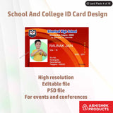 Customizable ID cards design template in PSD format, perfect for school and office use