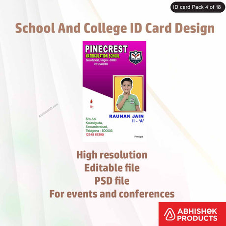 High-quality PVC ID card design template, fully editable and professional