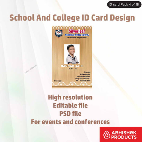 Professional employee ID card design template with customizable elements for corporate use