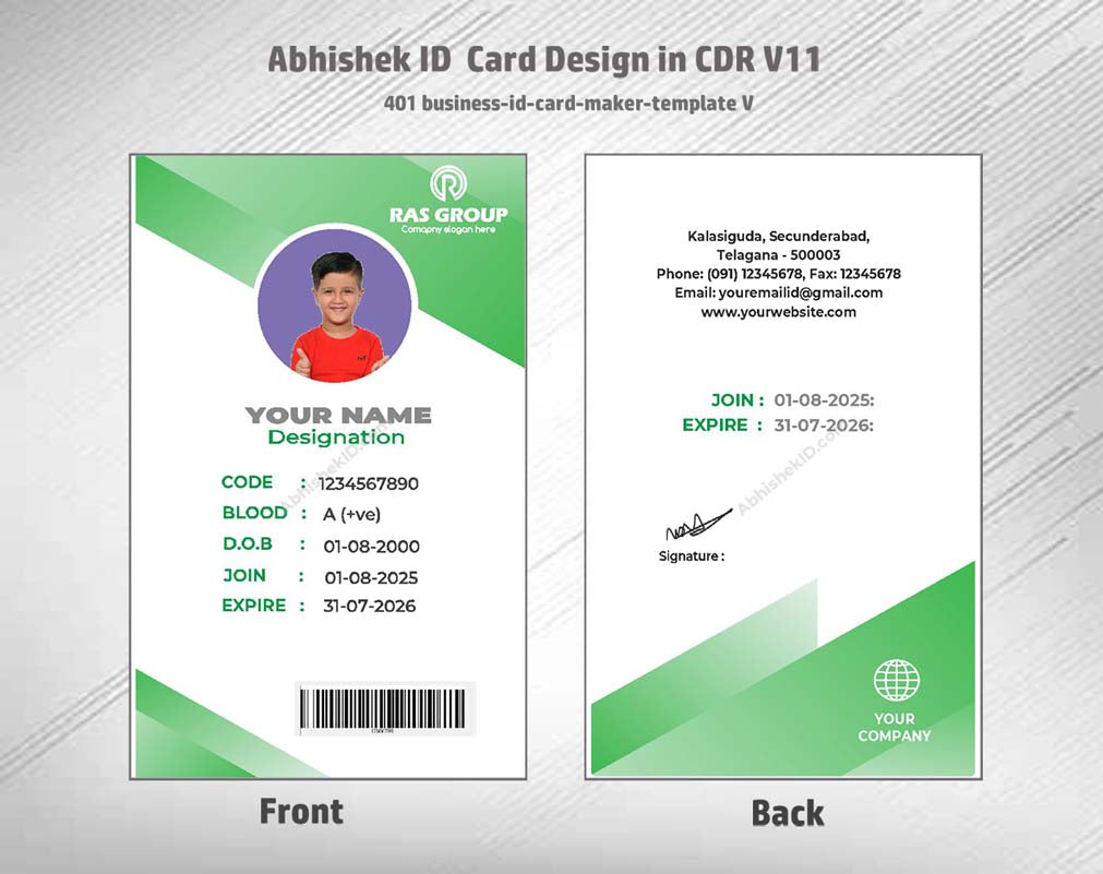 5/6 CorelDraw 11 Printable ID Card Design Templates | 100 Editable Designs India
