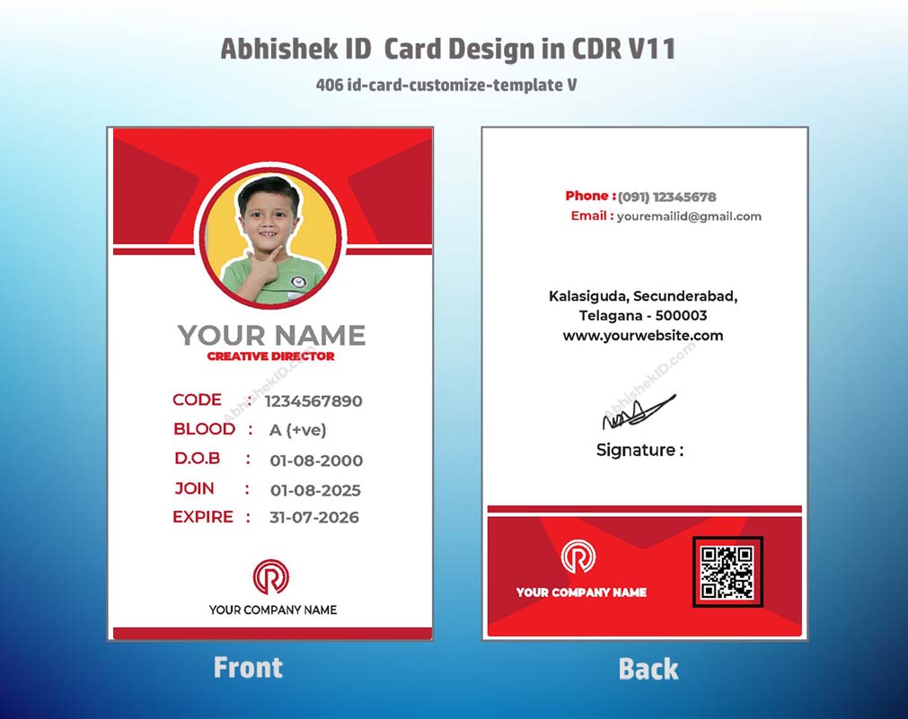 5/6 CorelDraw 11 Printable ID Card Design Templates | 100 Editable Designs India