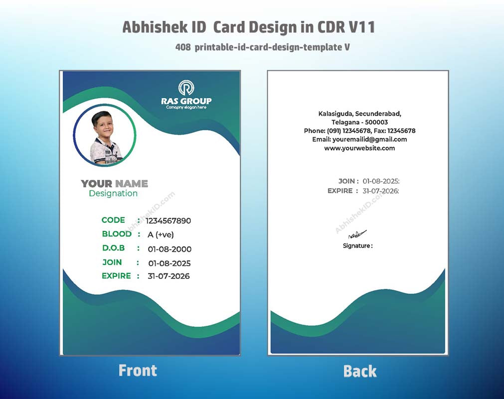 5/6 CorelDraw 11 Printable ID Card Design Templates | 100 Editable Designs India