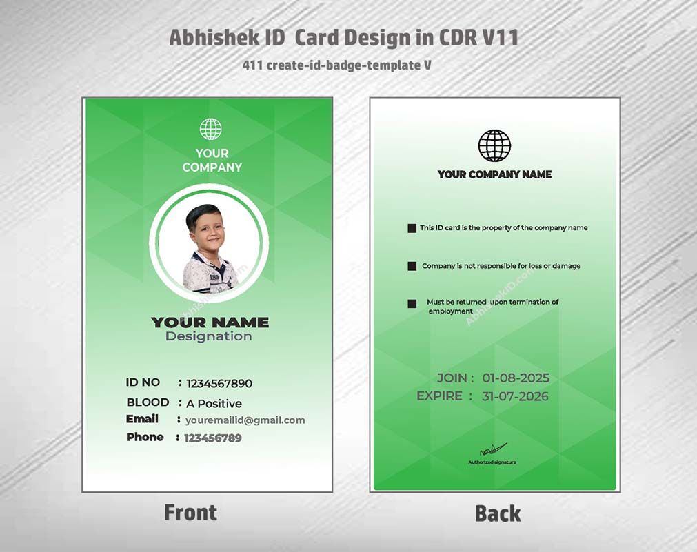 5/6 CorelDraw 11 Printable ID Card Design Templates | 100 Editable Designs India