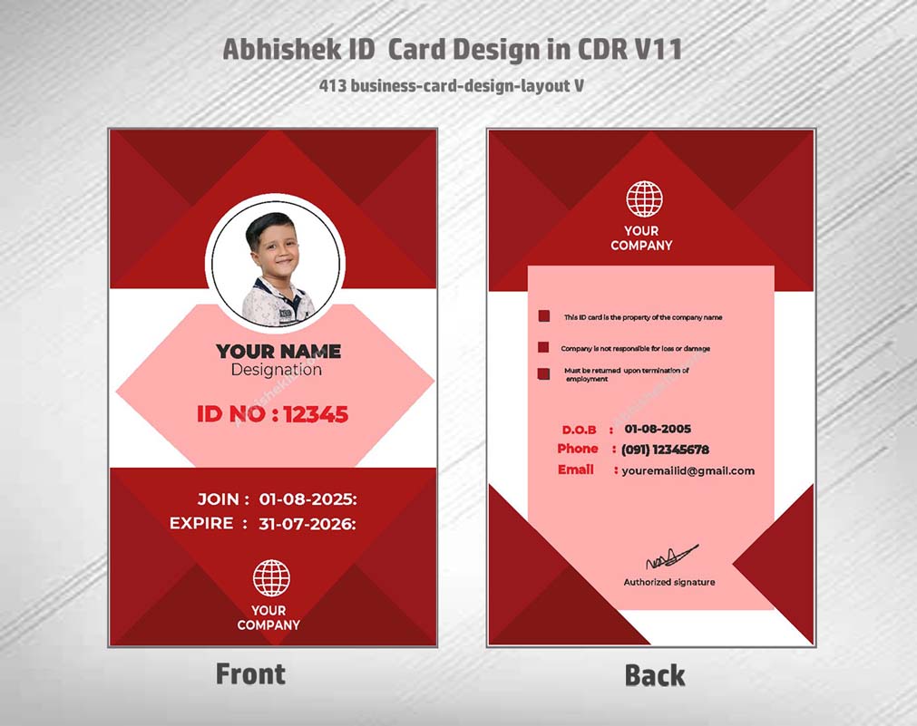 5/6 CorelDraw 11 Printable ID Card Design Templates | 100 Editable Designs India