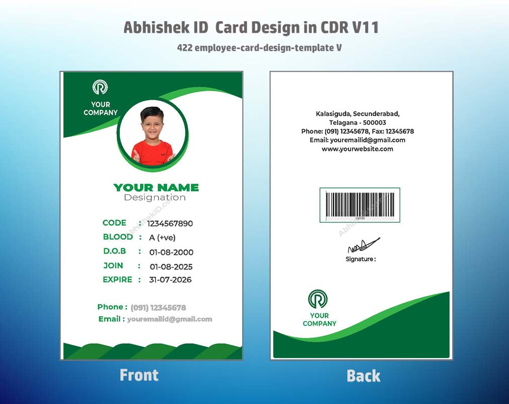 5/6 CorelDraw 11 Printable ID Card Design Templates | 100 Editable Designs India