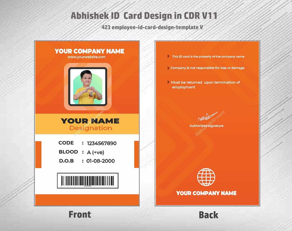 5/6 CorelDraw 11 Printable ID Card Design Templates | 100 Editable Designs India