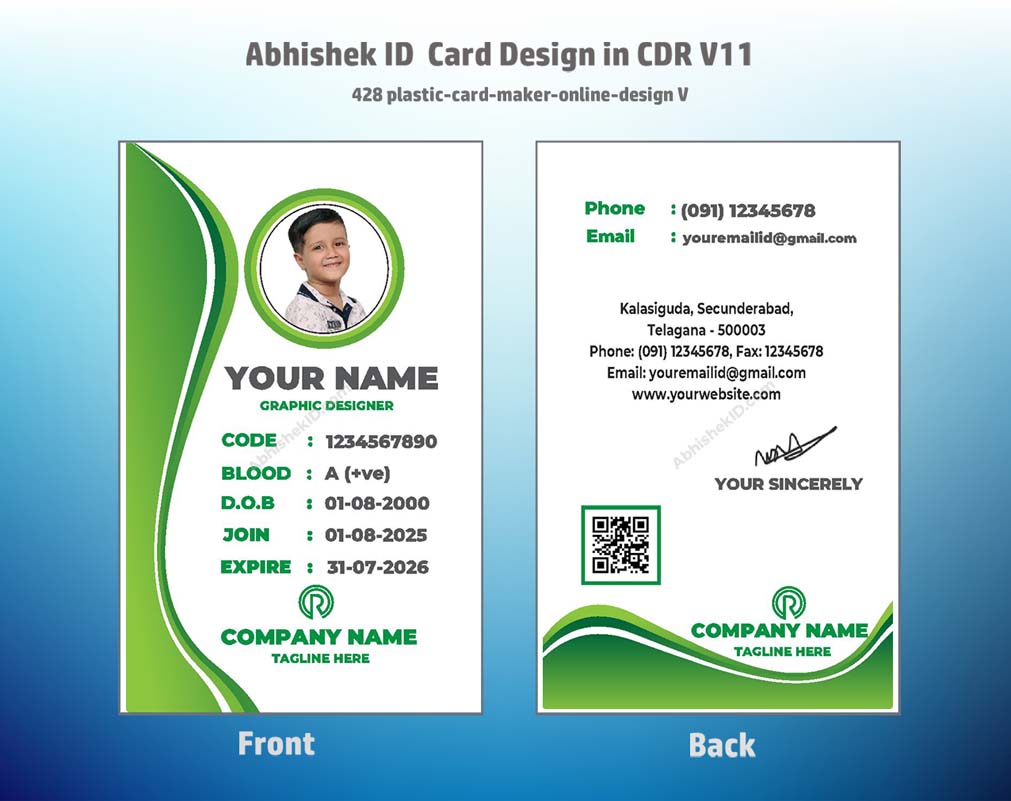 5/6 CorelDraw 11 Printable ID Card Design Templates | 100 Editable Designs India