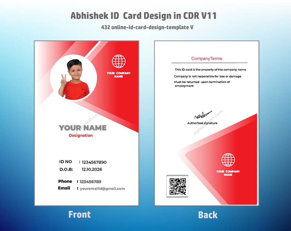 5/6 CorelDraw 11 Printable ID Card Design Templates | 100 Editable Designs India