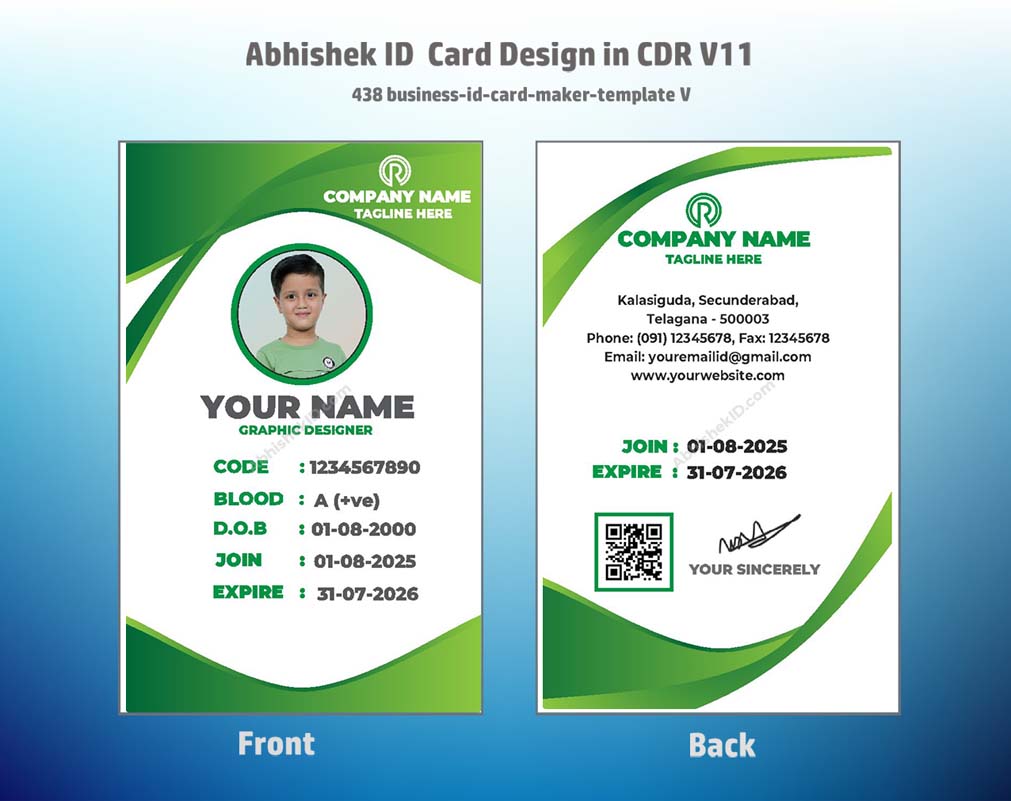 5/6 CorelDraw 11 Printable ID Card Design Templates | 100 Editable Designs India