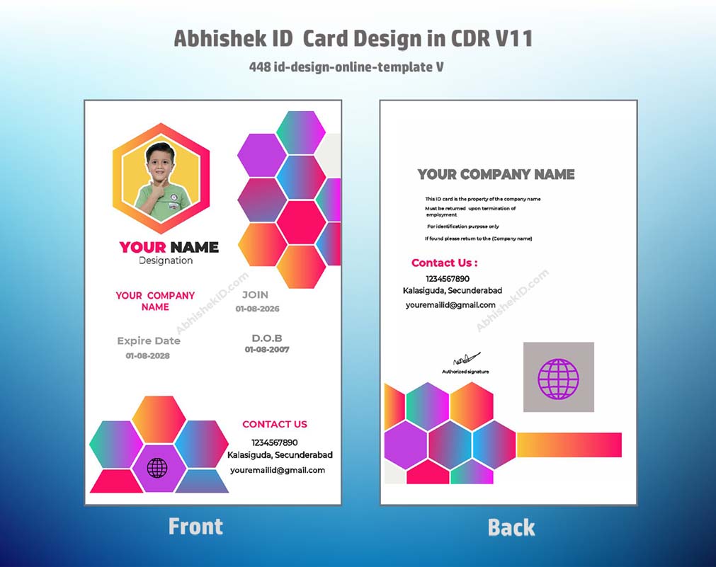 5/6 CorelDraw 11 Printable ID Card Design Templates | 100 Editable Designs India