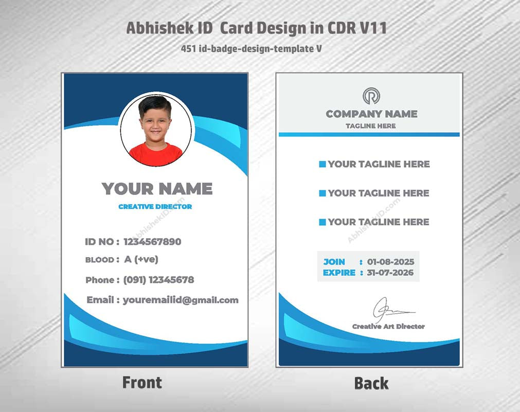 5/6 CorelDraw 11 Printable ID Card Design Templates | 100 Editable Designs India