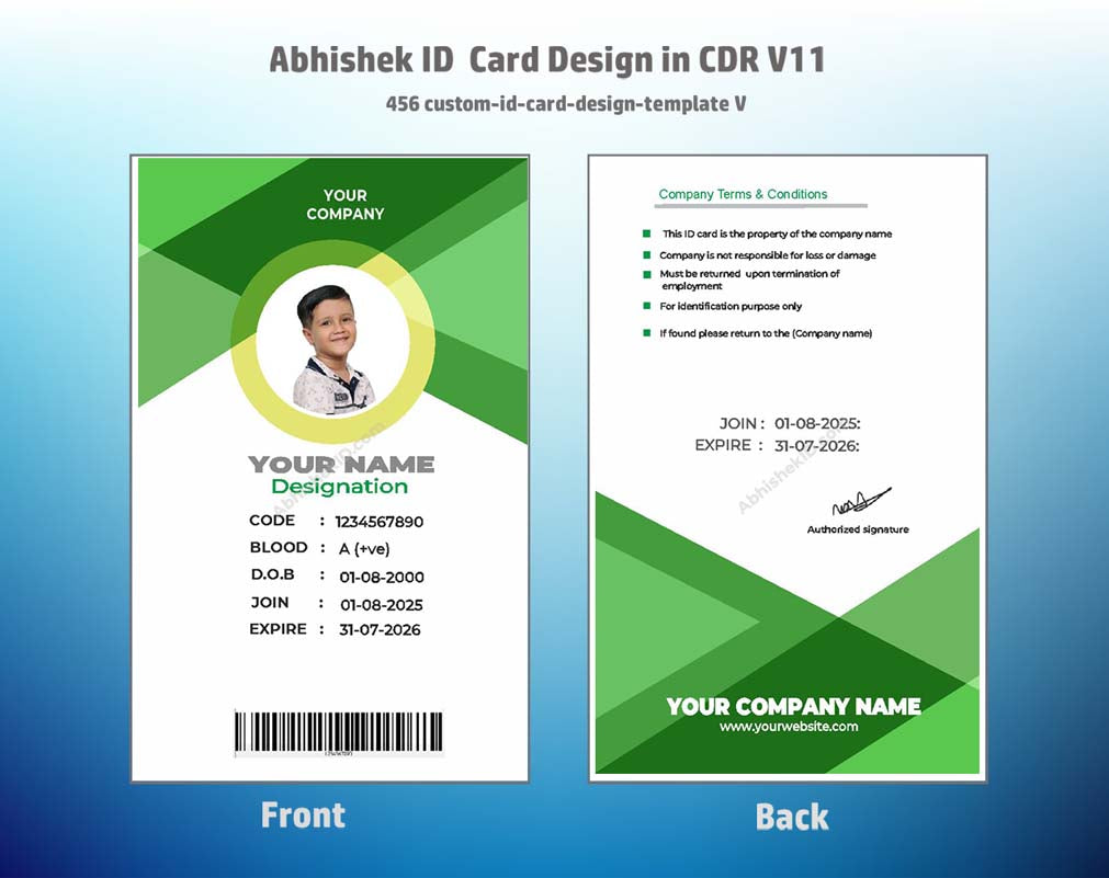 5/6 CorelDraw 11 Printable ID Card Design Templates | 100 Editable Designs India