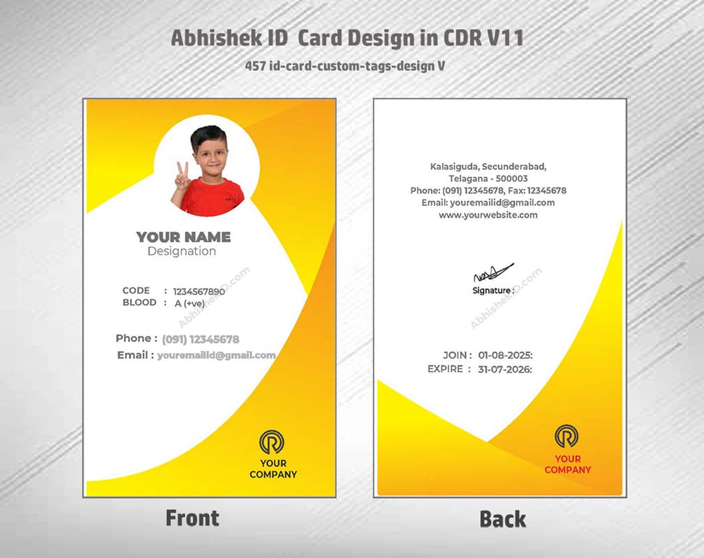 5/8 CorelDraw 11 Printable ID Card Design Templates | 100 Editable Designs India