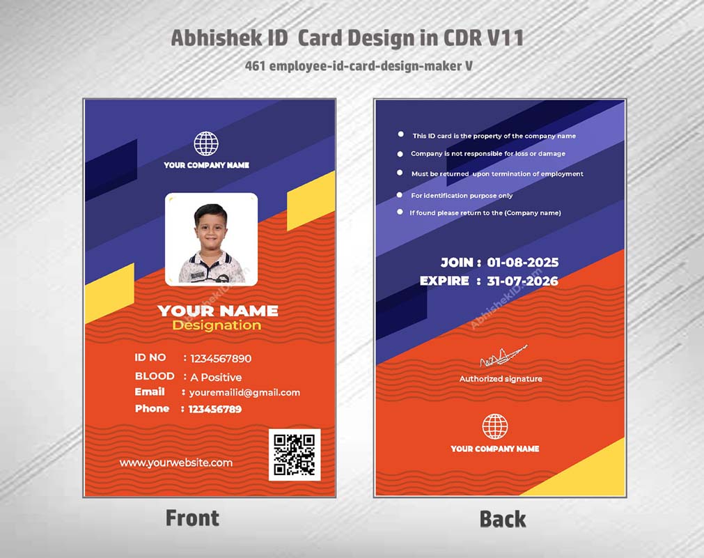 5/6 CorelDraw 11 Printable ID Card Design Templates | 100 Editable Designs India
