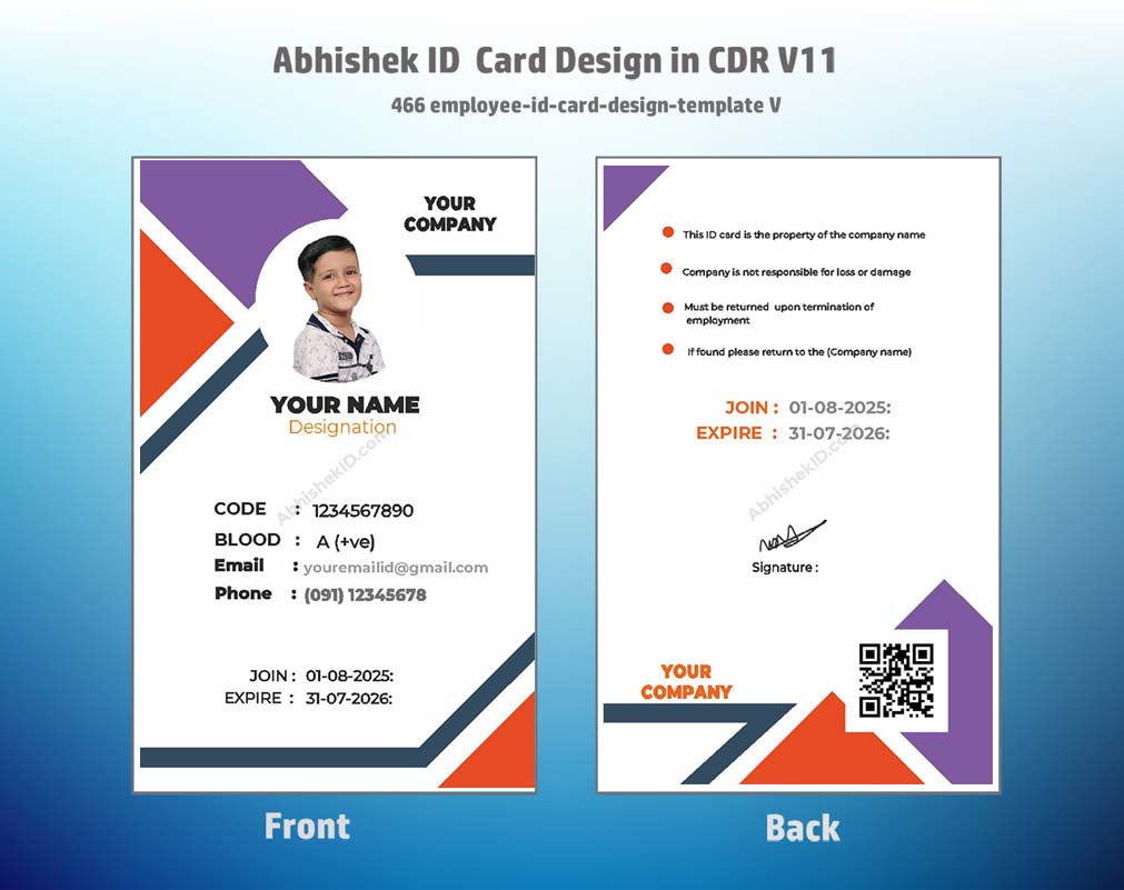5/6 CorelDraw 11 Printable ID Card Design Templates | 100 Editable Designs India