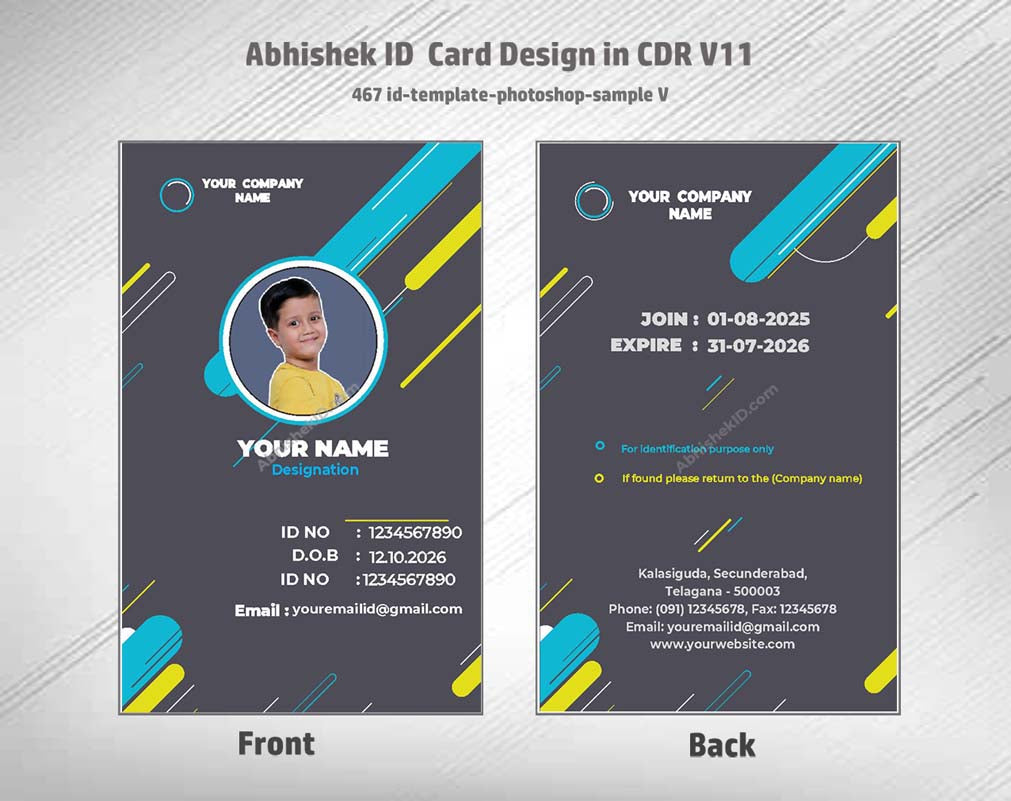 5/6 CorelDraw 11 Printable ID Card Design Templates | 100 Editable Designs India