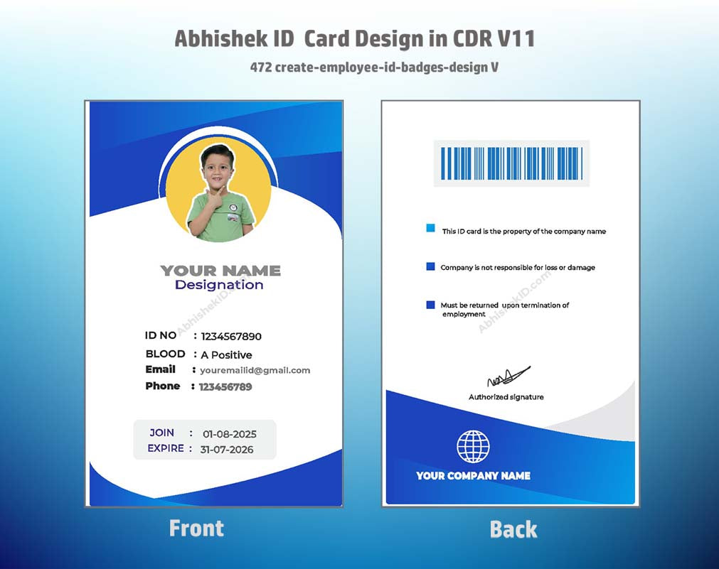 5/6 CorelDraw 11 Printable ID Card Design Templates | 100 Editable Designs India