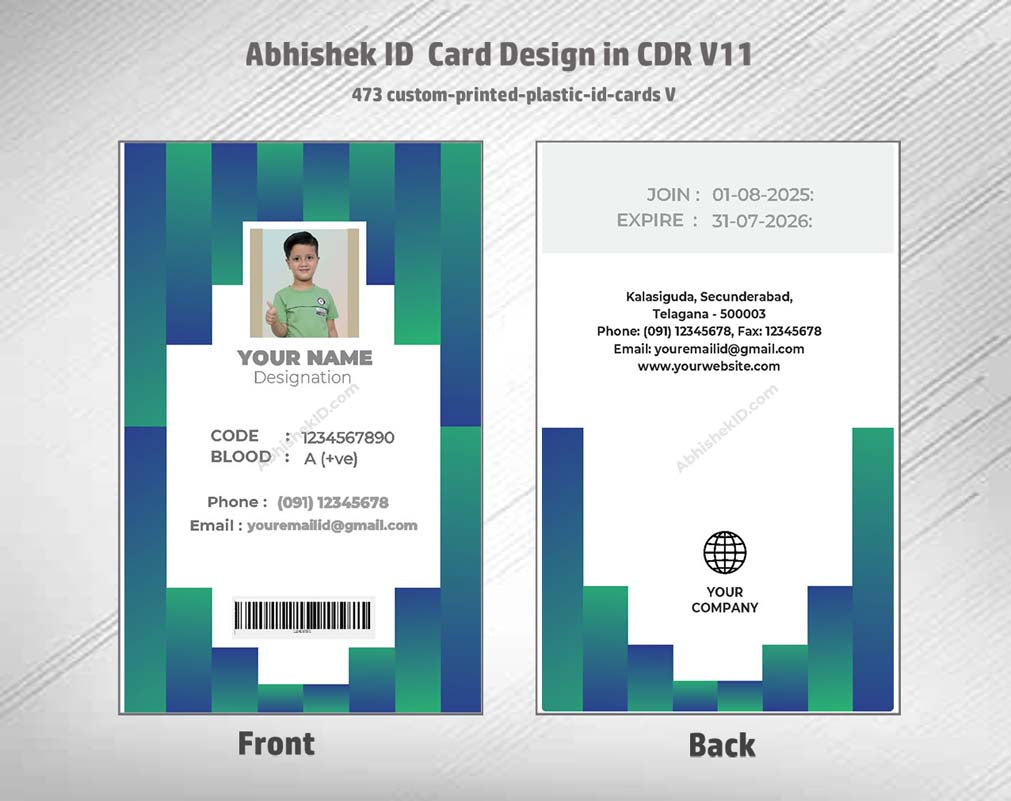 5/6 CorelDraw 11 Printable ID Card Design Templates | 100 Editable Designs India