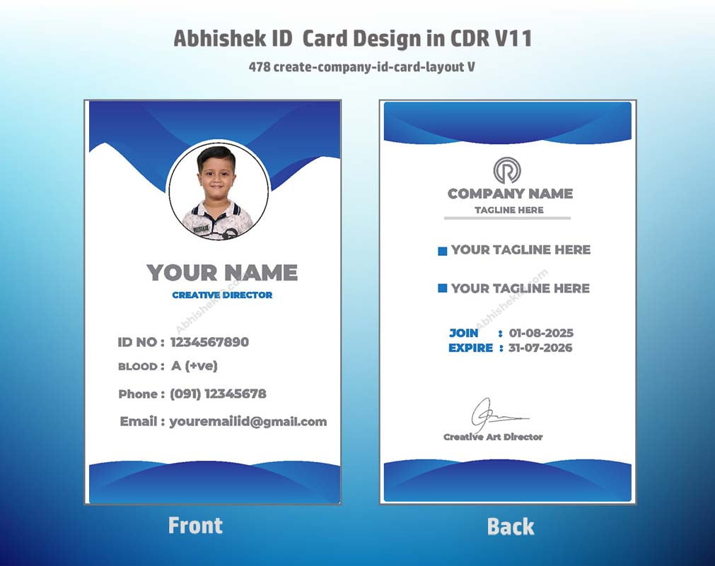 5/6 CorelDraw 11 Printable ID Card Design Templates | 100 Editable Designs India