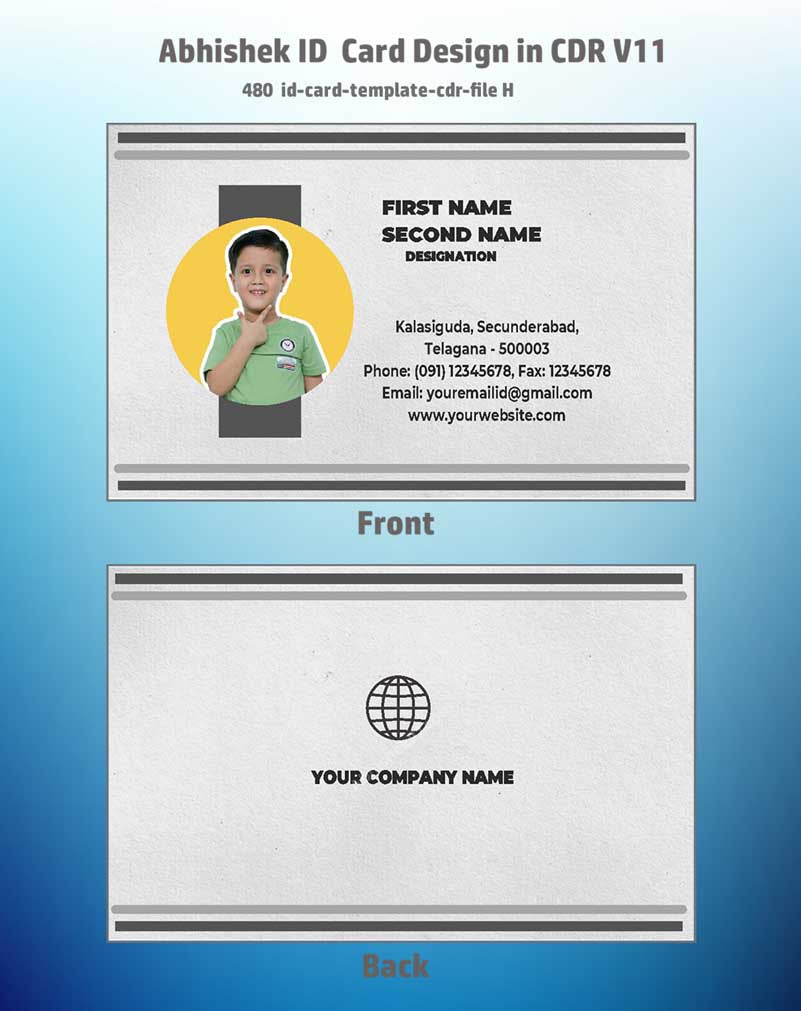 5/6 CorelDraw 11 Printable ID Card Design Templates | 100 Editable Designs India