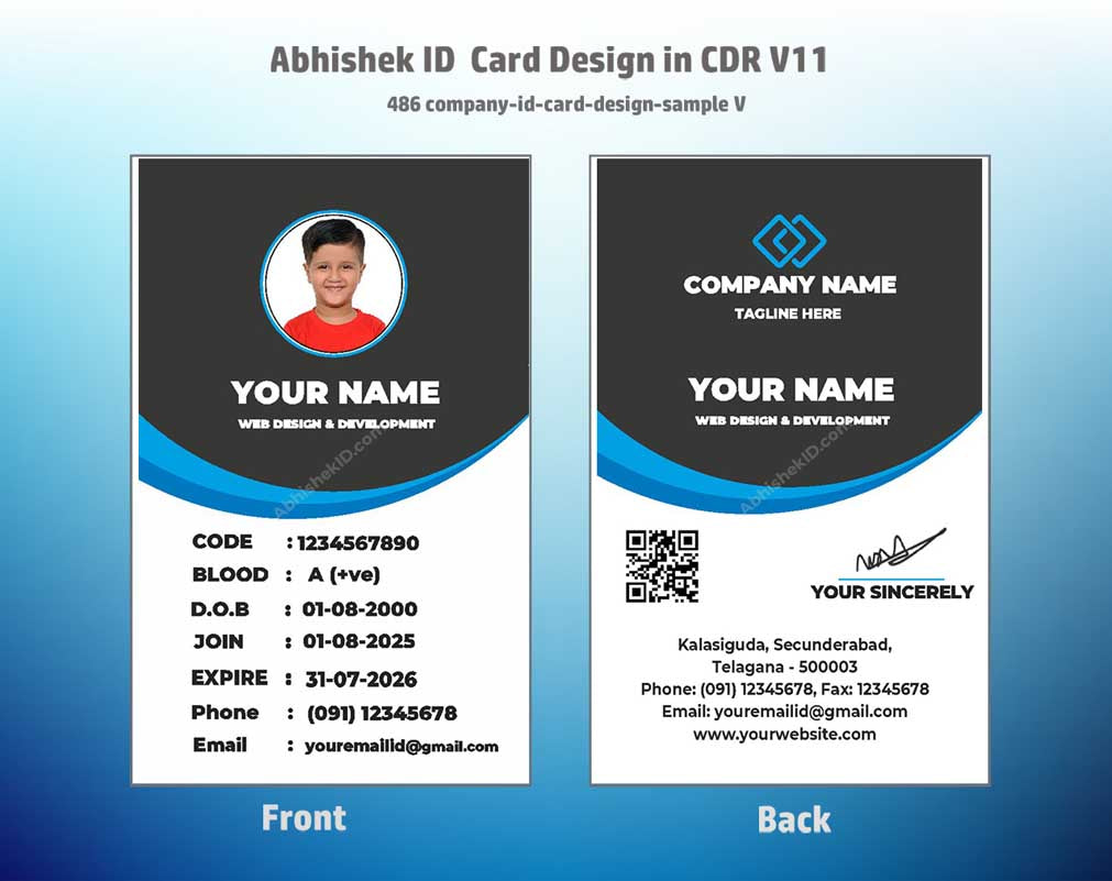 5/6 CorelDraw 11 Printable ID Card Design Templates | 100 Editable Designs India
